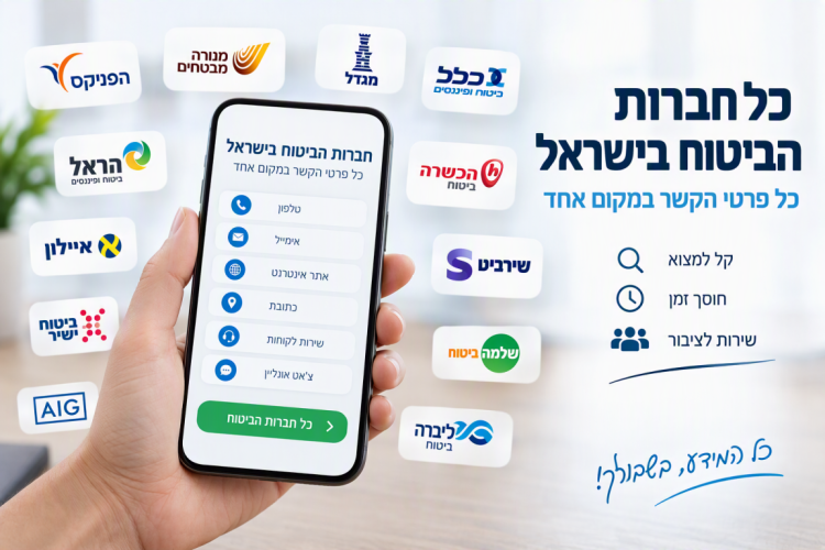 מדריך פרטי הקשר של כל חברות הביטוח בישראל
